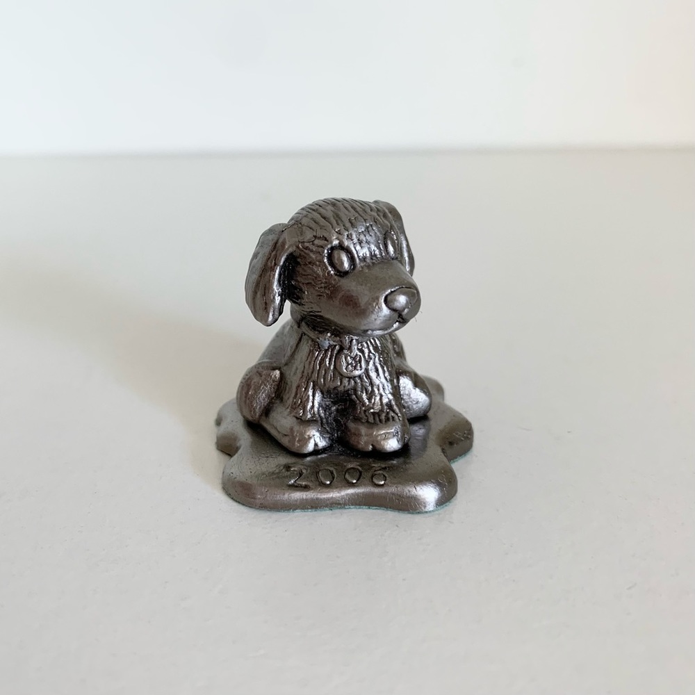 Vintage Girl Scout puppy solid metal statuette